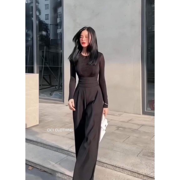 QNU344 - QUẦN SUÔNG NỮ CHÉO XẾP LI CẠP