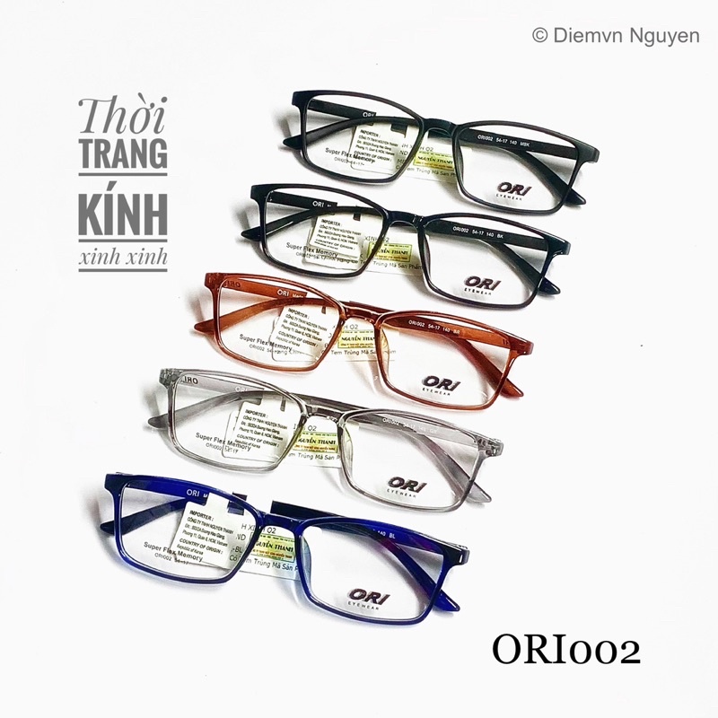 GỌNG KÍNH CẬN CHÍNH HÃNG ORI002_GỌNG CẬN NAM NỮ CHẤT NHỰA DẺO CAO CẤP DÁNG MẮT VUÔNG NHỎ…