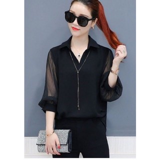 *ÁO SƠ MI TAY LƯỚI PHỐI NÚT SAU
