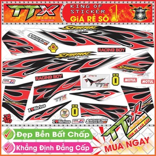 Tem Lửa Sirius Màu Đỏ Đen Trắng Đẹp Rực Rỡ - Mẫu Sirius Lửa Mới Nhất (s065-A1)