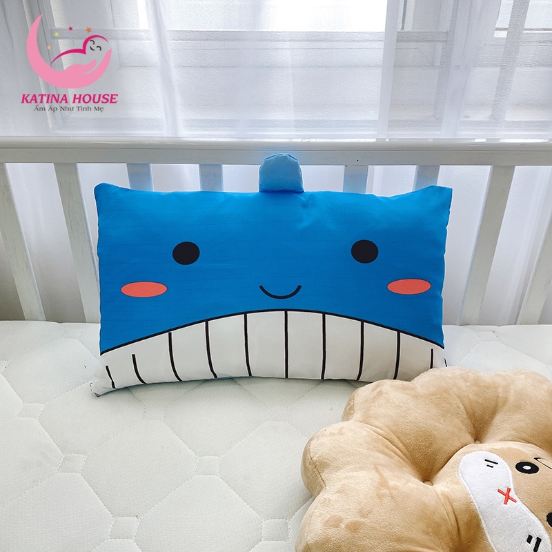 Gối trẻ em 1-5 tuổi, chất liệu sợi tre thoáng mát, nhiều họa tiết hình thú siêu cưng, kt 30x50cm