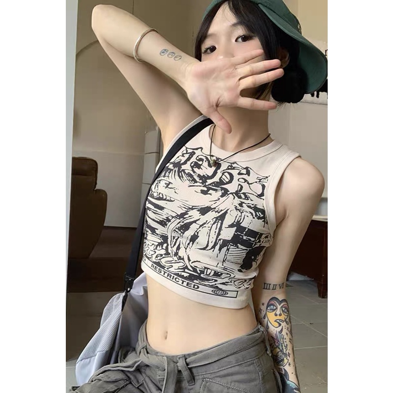 [Mã FADEP0610 giảm 10K đơn 99K] Áo croptop ba lỗ truyện tranh | BigBuy360 - bigbuy360.vn