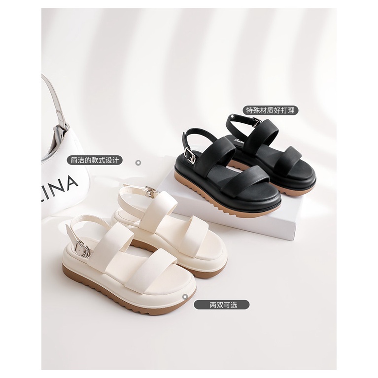Dép sandal Nữ, chất da siêu mềm Đi êm chân, phong cách đơn giản Siêu Sang dễ phối đồ , đế cao 4,5 cm.