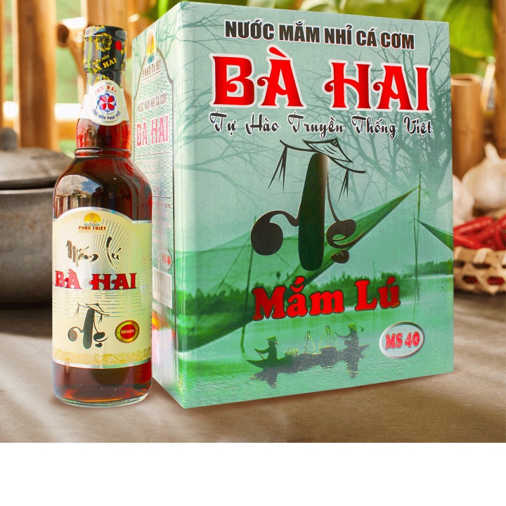 (NƯỚC MẮM NẤU BẾP) Nước Mắm Lú Bà Hai loại đặt biệt 40 độ đạm ( thùng 6chai x 500ml )