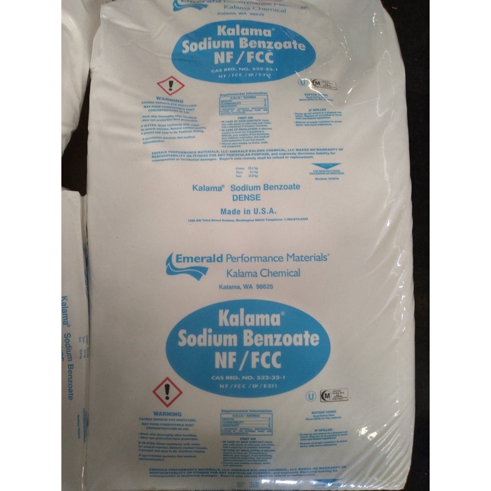 Bảo quản benzoat kalama 25kg của mỹ chông mốc, chống oxy hóa kéo dài thời gian cho thực phẩm