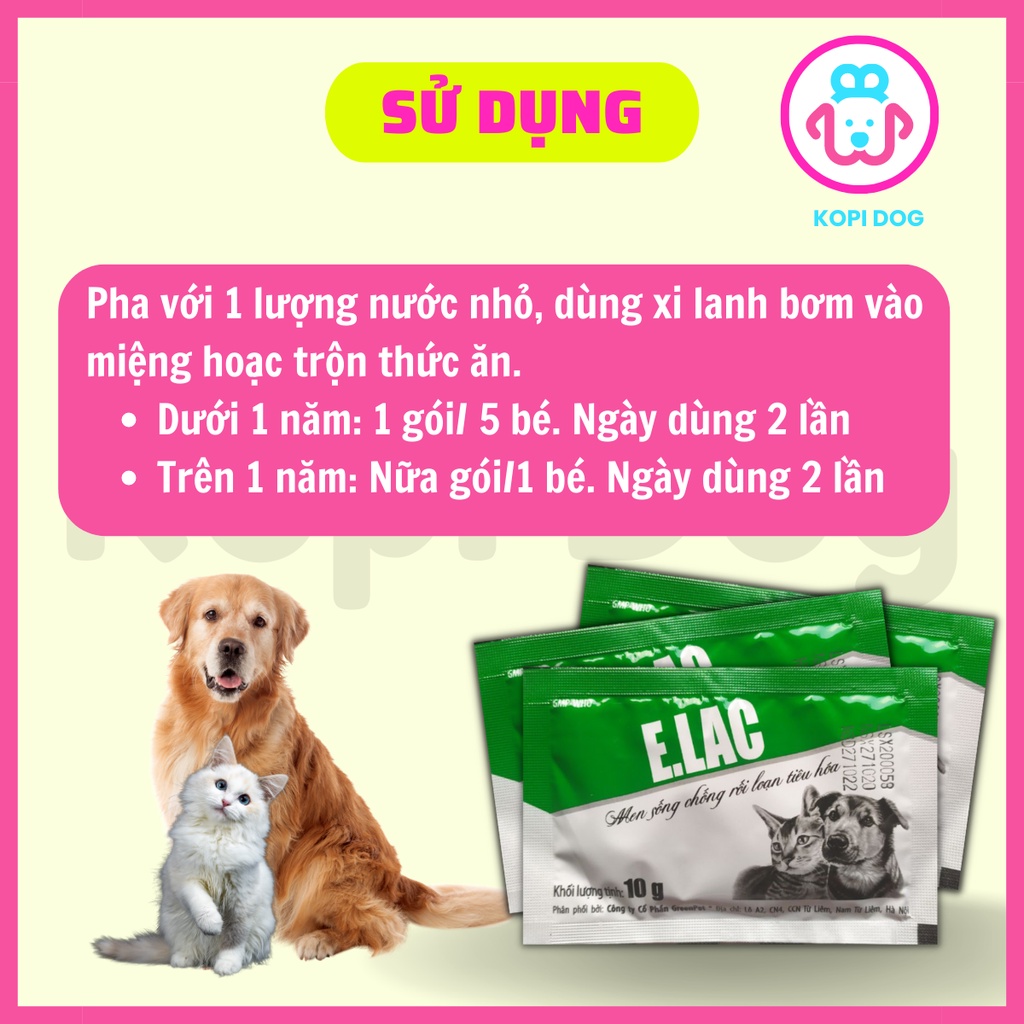 Men tiêu hóa Elac Petlac cho chó mèo hộp 50 gói