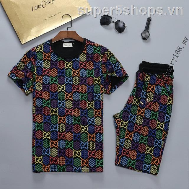 New_gucci set Áo Thun + Quần Short Thời Trang Mùa Hè M3407