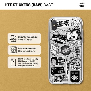 Ốp lưng Smile More dành cho iPhone theo album Happier Than Ever của Billie Eilish – HTE Stickers (B&W) case