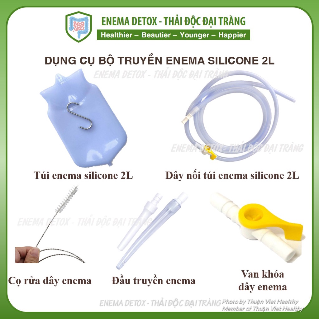 Bán lẻ dụng cụ bộ truyền cafe enema, túi silicone 2l, túi silicon thải độc đại tràng, dây truyền thụt tháo cà phê gerson