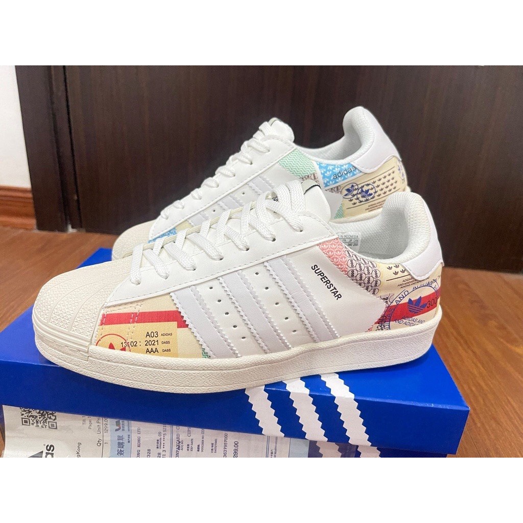 Giày_thể thao sneakers Adidas mũi sò họa tiết Superstar - mới nhất Full box bill 2023