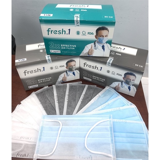 KHẨU TRANG Y TẾ FRESH 4 LỚP (HỘP 50 CÁI)