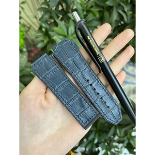 Dây đồng hồ H.u.b.l.o. nam vân xanh tím than size 42 tặng kèm đồ thay dây
