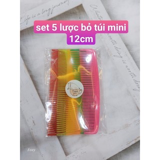 Set 5 lược bỏ túi mini 12 cm ,tiện lợi