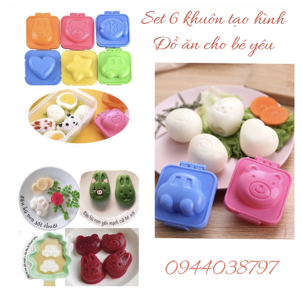 🌟 🍒 (Set 6 khuôn) Khuôn làm bento, cơm trứng cho bé ăn dặm ngộ nghĩnh