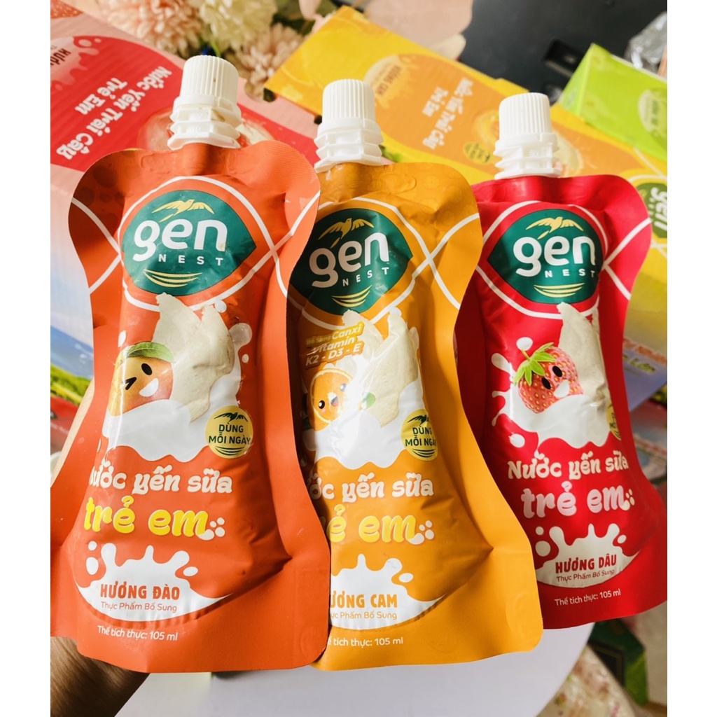 Nước Yến Sữa trẻ em Gen Nest lốc 10 túi * 105ml