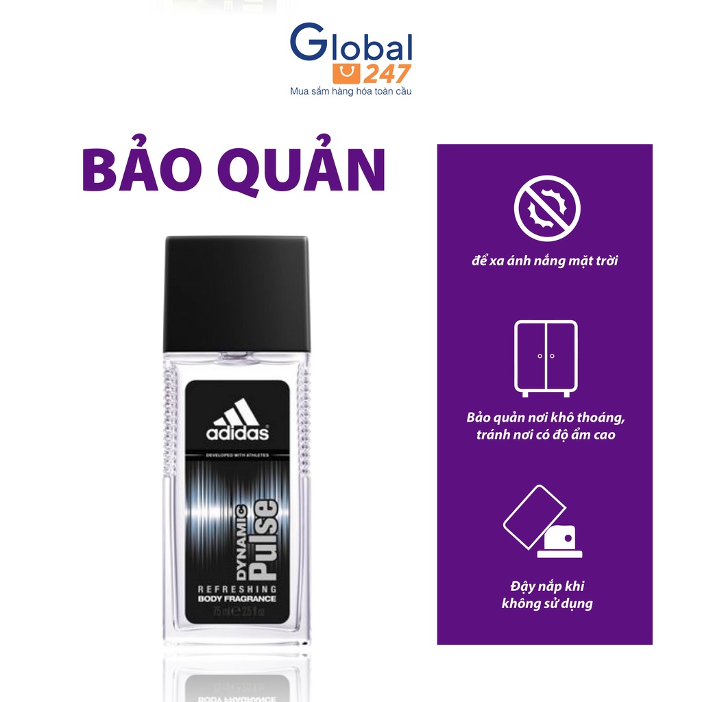 Nước hoa Adidas body fragrance Nam tính tạo cảm giác mạnh mẽ 75ml - Hàng UK