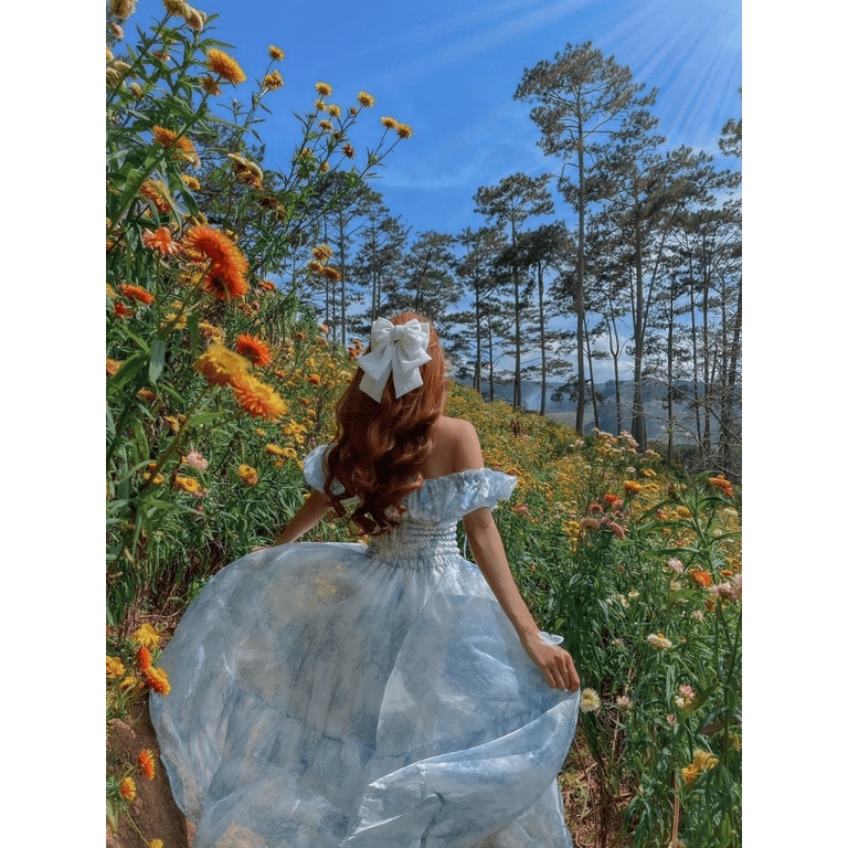 SIÊU SALE ĐẦM VOAN THIẾT KẾ TAY ÁO TRỄ VAI , ĐẦM XÒE THANH LỊCH KHI ĐI CHƠI CN (HÀNG MỚI)