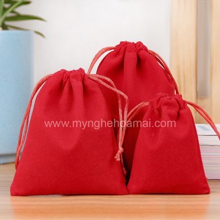 Túi vải nhung dây rút