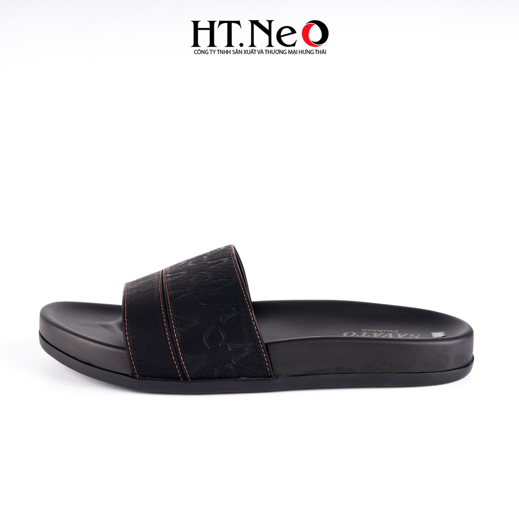 Dép nam cao cấp - Sandal nam HT.NEO da bò nguyên miếng, kiểu dáng trẻ trung, năng động đế cao su non SD143