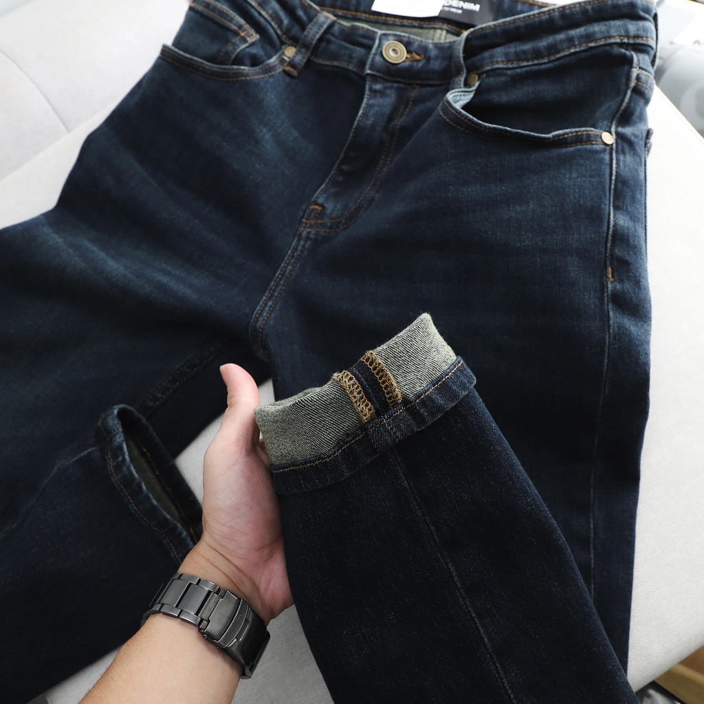 Quần Jean Nam ICONDENIM Slim Fit Dark Blue Whiskering QJID0084