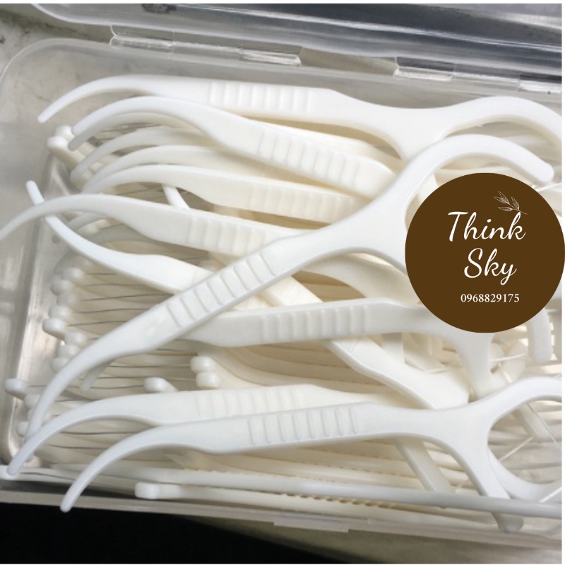 Hộp 50 Chiếc Tăm Chỉ Nha Khoa Sợi Chỉ Mảnh t888 ThinkSky