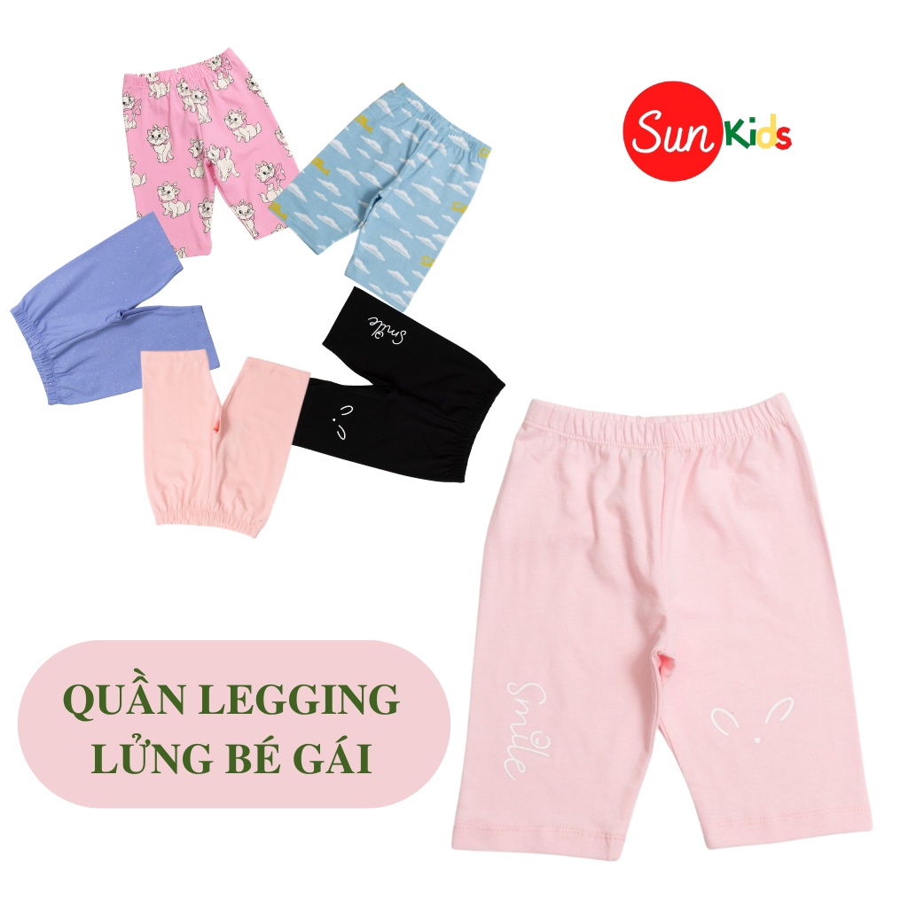 Quần legging bé gái, size 3-8 tuổi, quần legging cho bé chất cotton mềm mát,  - SUNKIDS