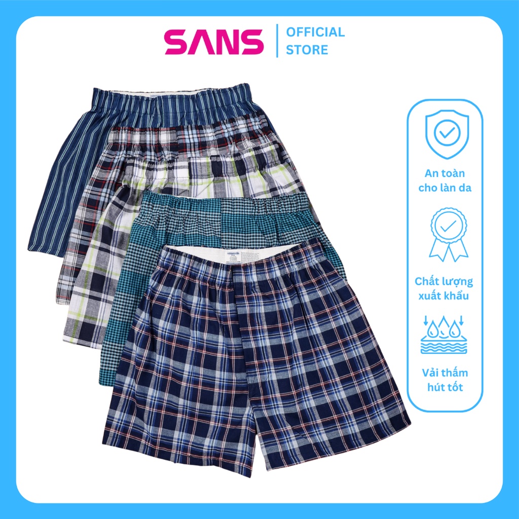 Set combo 5 quần đùi boxer cho bé trai chất liệu cotton thoáng khí đủ size