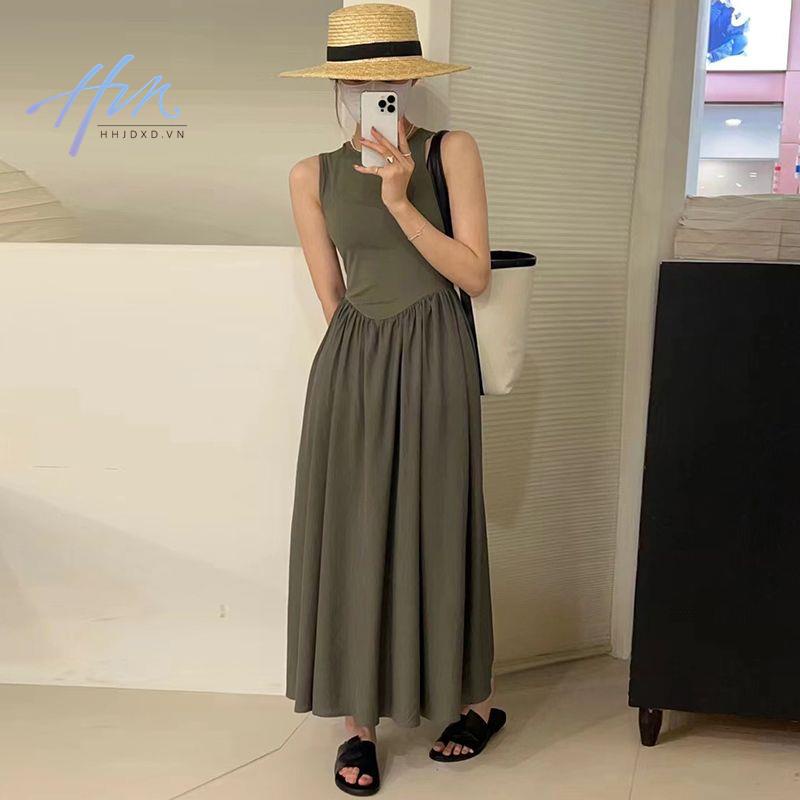 Sản phẩm mới mùa hè của Chic Hàn Quốc cổ tròn đơn giản, vừa vặn, kiểu dáng cao cấp, thắt lưng, lộ vẻ gầy, áo vest.