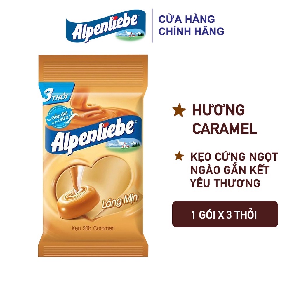 Kẹo cứng Alpenliebe nhiều hương (Gói 3 thỏi)