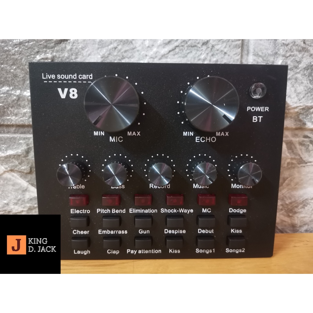 Sound Card V8 Karaoke - Vang Mini Karaoke, Thu Âm, Livestream, Có Bluetooth, Bản Quốc Tế