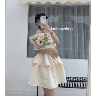 Váy đầm thiết kế 2 tầng xòe