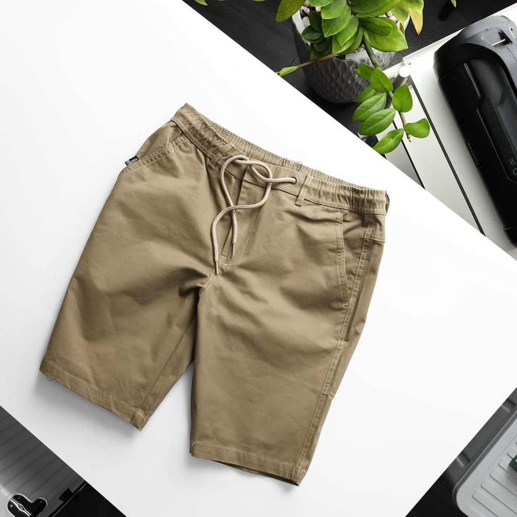 Quần short Kaki Co Giãn ZR Lưng thun Khoá Kéo Bền màu Không xù lông