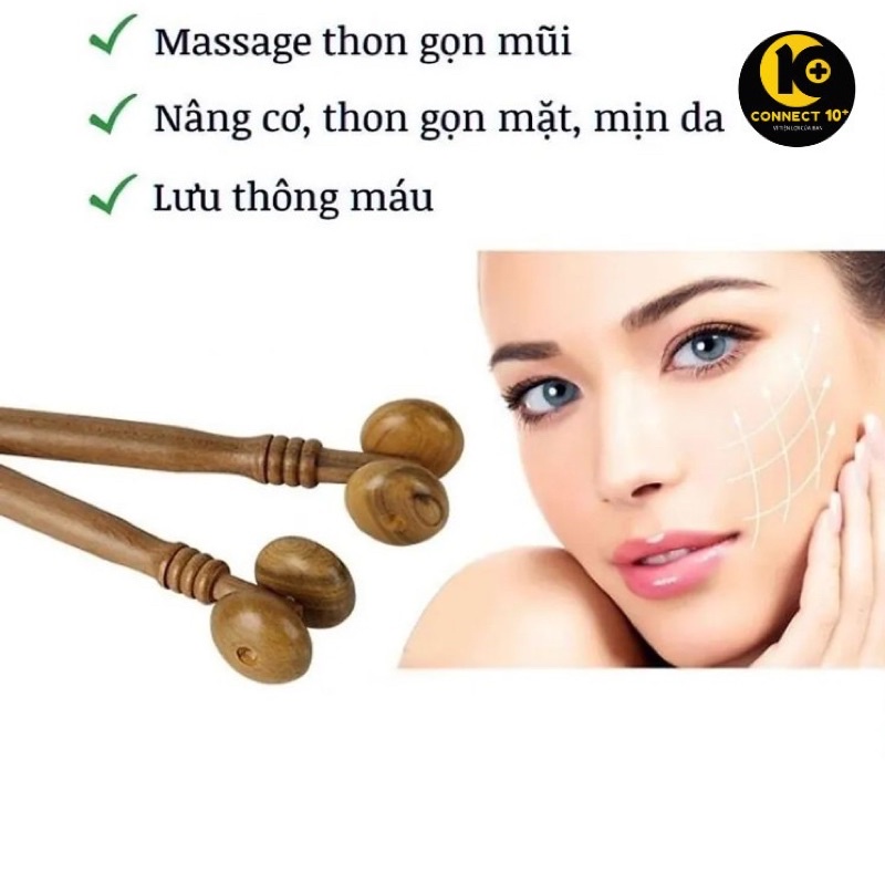 Cây Lăn Massage Mặt & Mũi bằng gỗ hương