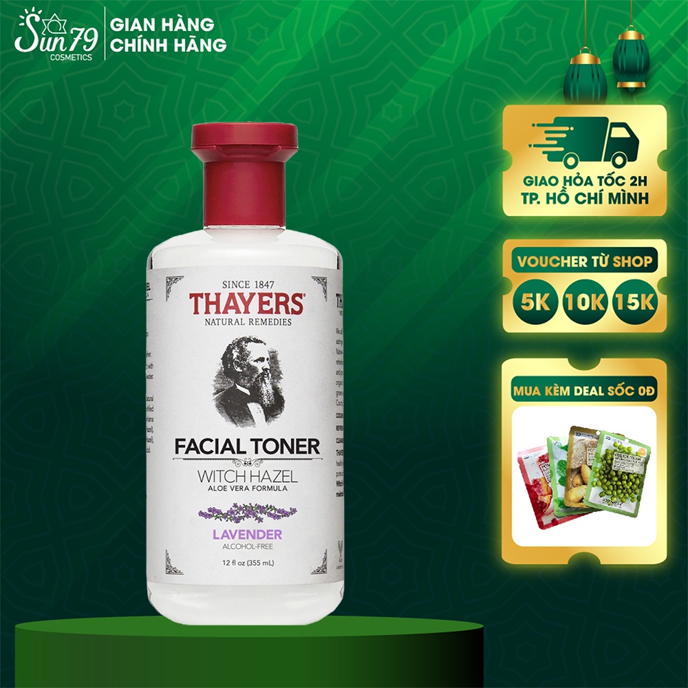 Nước Hoa Hồng Làm Sạch, Se Khít Lỗ Chân Lông Không Chứa Cồn Thayers Alcohol Free Witch Hazel Toner Lavender 355ml