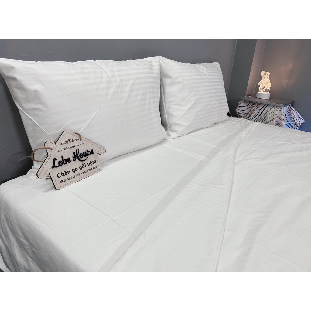 LOBE vỏ gối trắng khách sạn 5 sao Cotton T400 100% hàng dự án