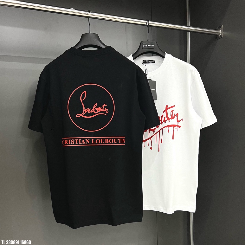 Áo phông Louboutin chảy mực nam nữ in 2 mặt. Áo Phông Loubotin Unisex Nam Nữ hotrend quảng châu