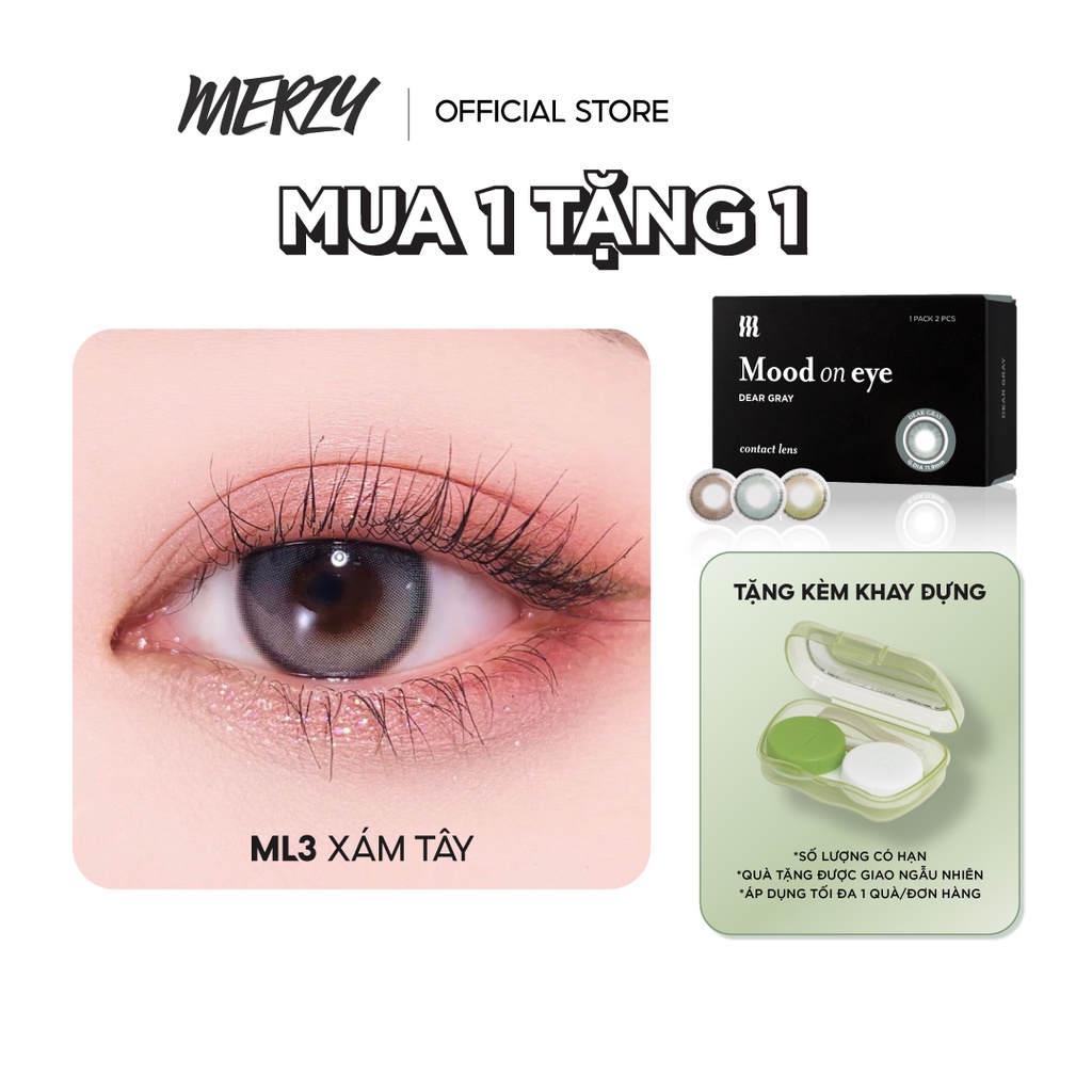Kính Áp Tròng, Lens Mắt Màu Tự Nhiên, Cao Cấp Hàn Quốc Merzy Mood On Eye Contact Lens