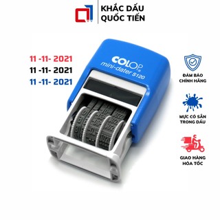 Con dấu xoay ngày tháng năm, có kèm mực sẵn đóng trên giấy và mọi chất liệu, chữ cao 3mm s120