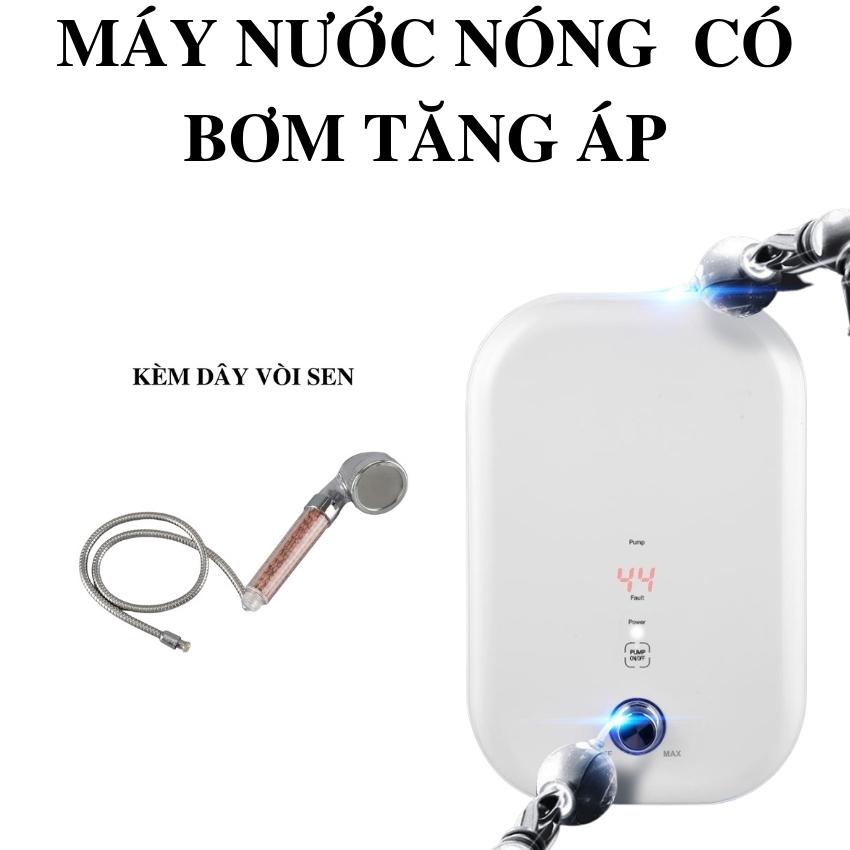 Máy nước nóng trực tiếp , máy làm nước nóng có vòi sen và bơm tăng áp điều chỉnh nhiệt độ theo ý muốn
