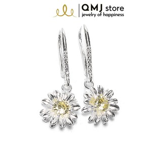 Bông tai QMJ Hoa cúc nhí nạm đá bạc 925 trẻ trung - Q102