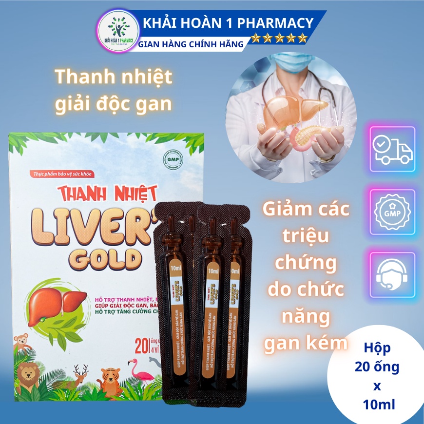 Siro THANH NHIỆT LIVER'S GOLD hỗ trợ thanh nhiệt, mát gan, giải độc và bảo vệ gan hiệu quả - hộp 20 