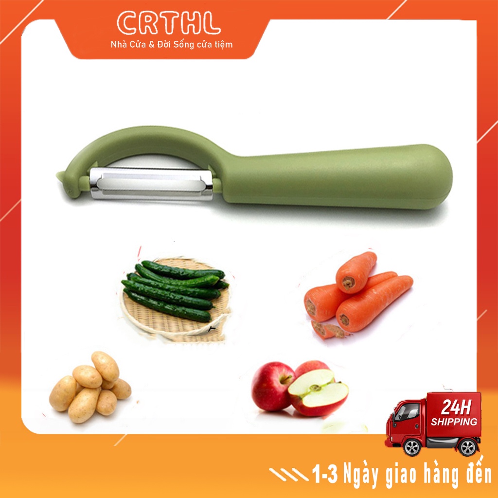 Nạo rau củ hoa quả FUCHUI lưỡi kép bằng thép không gỉ siêu sắc với cán cầm ngang thuận tay cao cấp