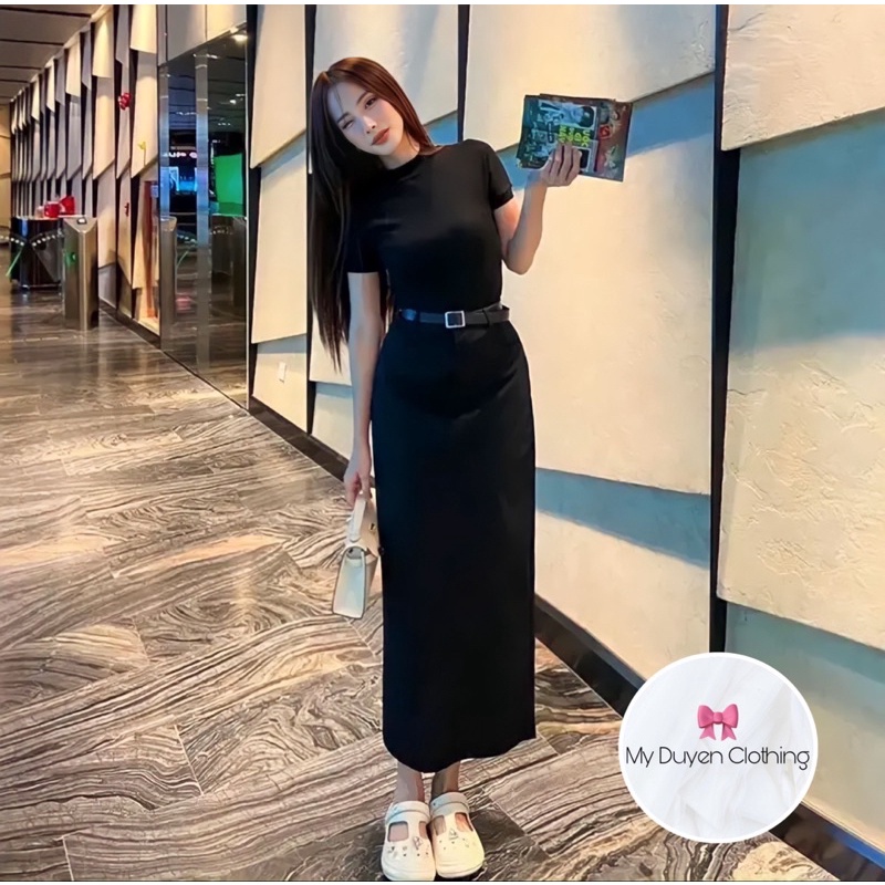 Set áo cotton cộc tay mix chân váy kaki hàn tặng kèm belt sang chảnh | BigBuy360 - bigbuy360.vn