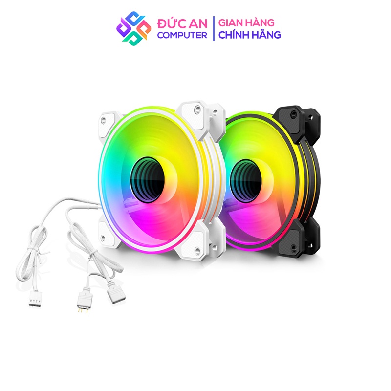 Quạt Tản Nhiệt, Fan Case Led ARGB Coolmoon WF1 - Màu Trắng / Đen