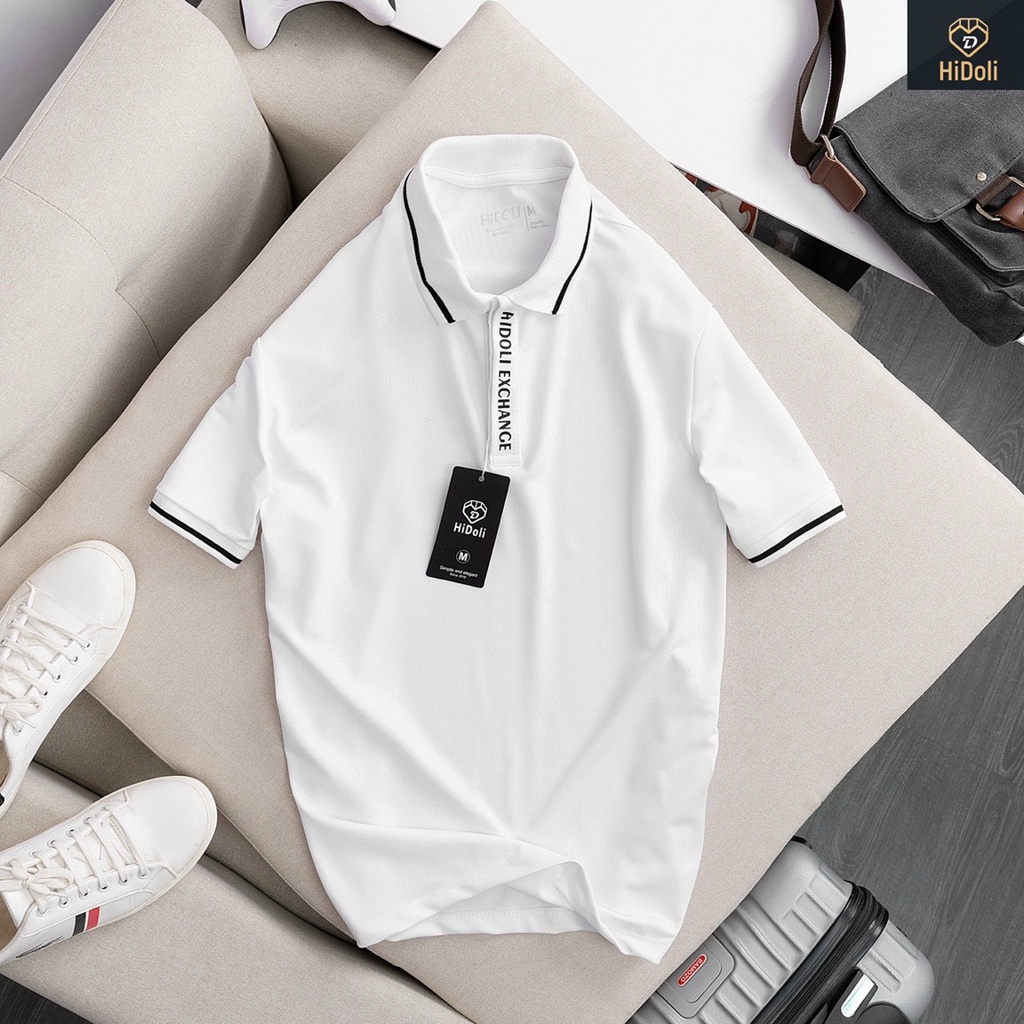 Áo phông nam cổ bẻ chất vải mềm mịn không bai không xù kiểu dáng basic