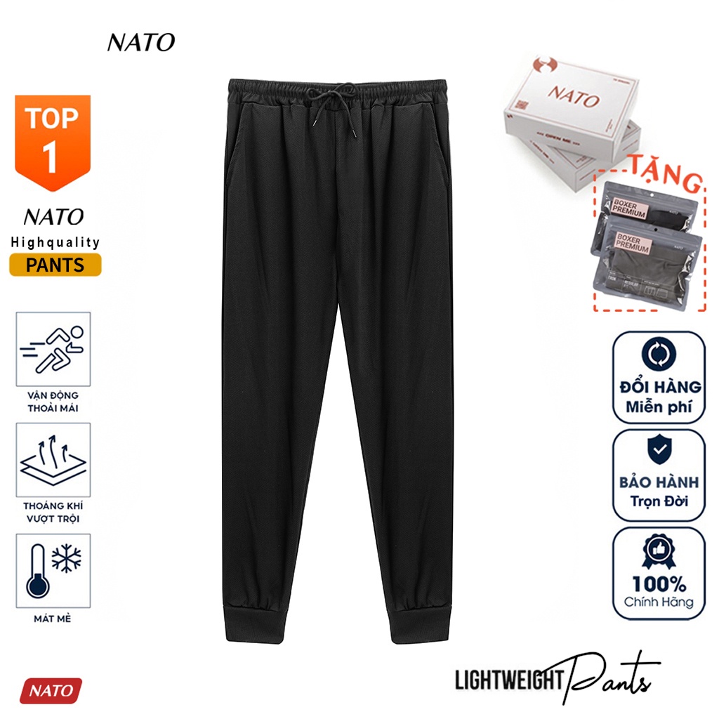 Quần Dài Thể Thao Nam FIT Cotton Vải Thun Lạnh Cao Cấp Trơn Basic Màu Đen Đẹp Jogger Nỉ Vải Gió Có Túi Lỗ Khí NATO