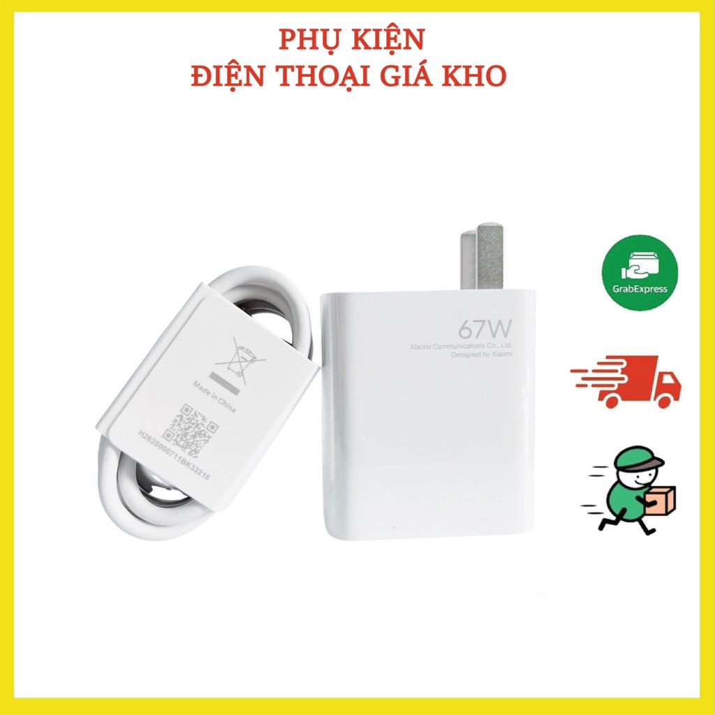 Bộ Sạc Nhanh Xiaomi Mi 67W Zin Bóc Máy Kèm Cáp Sạc 6A Usb Type-C Cho Xiaomi 11 Pro & Xiaomi 11 Ultra Chính Hãng
