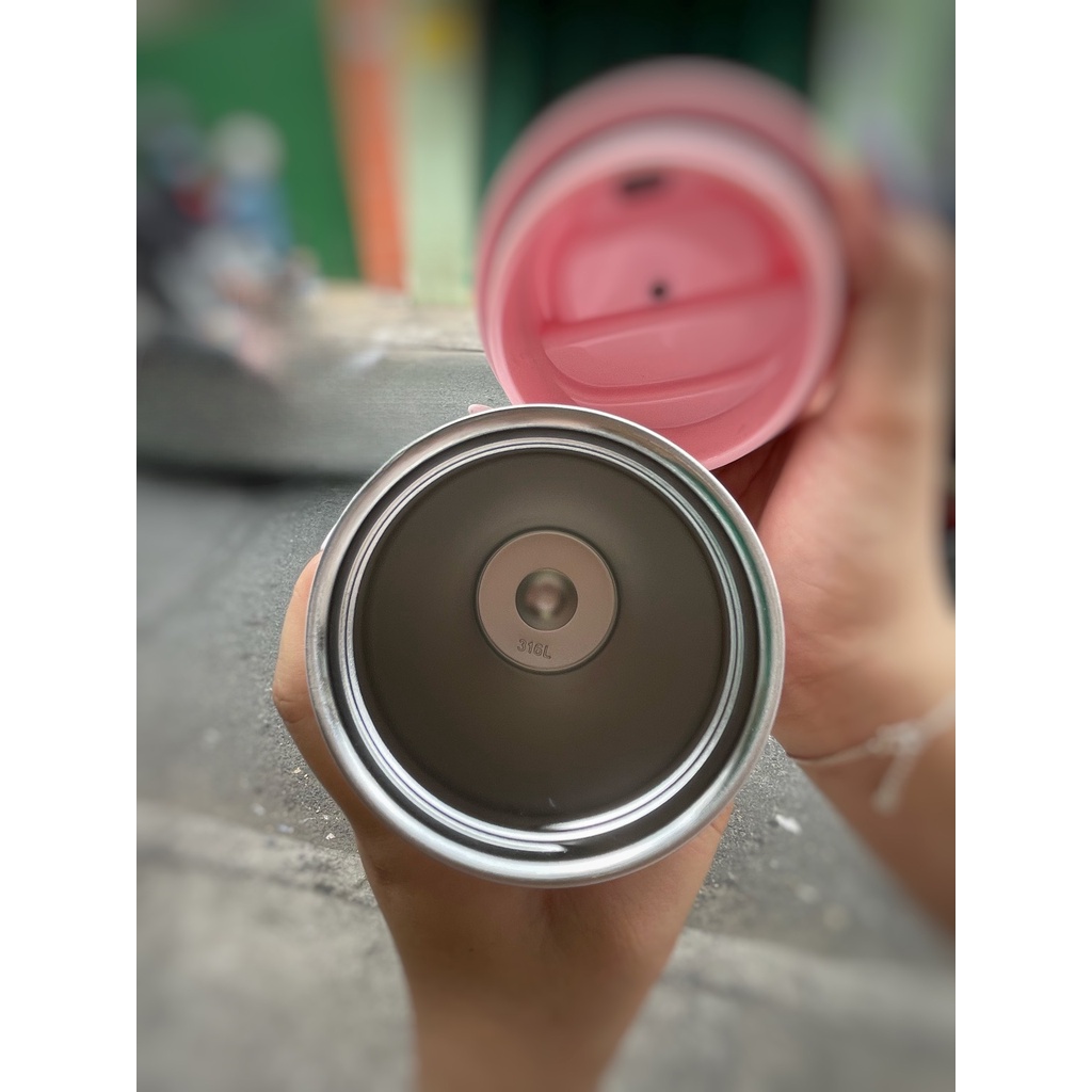 Ly giữ nhiệt LocknLock  Energetic Tumbler Peach Blossom LHC3249 Hồng New 500ML mở nắp một chạm, Hàng Chính Hãng - K-MALL