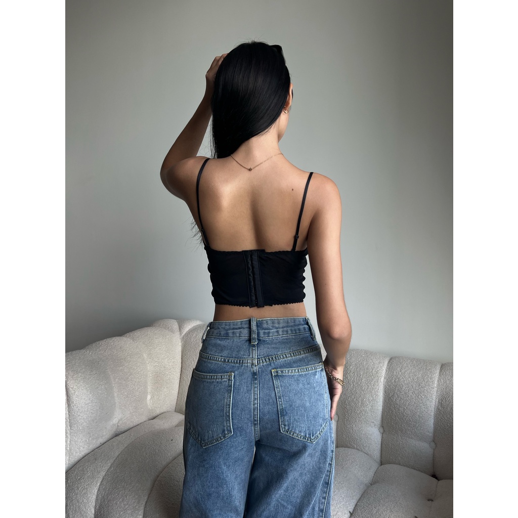 Caitlyn Corset - Áo Corset Petty Brawee Ren Đen
