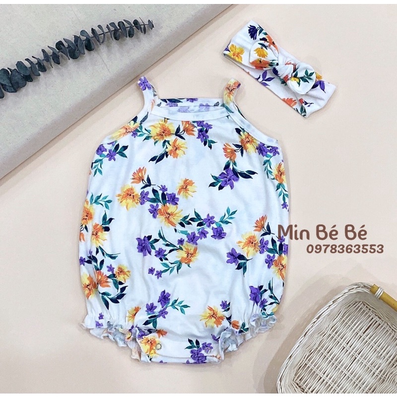 Body dây kèm turban nơ cho bé gái